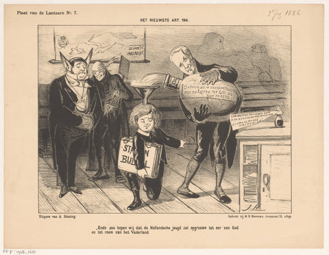 Cartoon on the new bill article 194, Jan Holswilder, 1886 Canvas Print