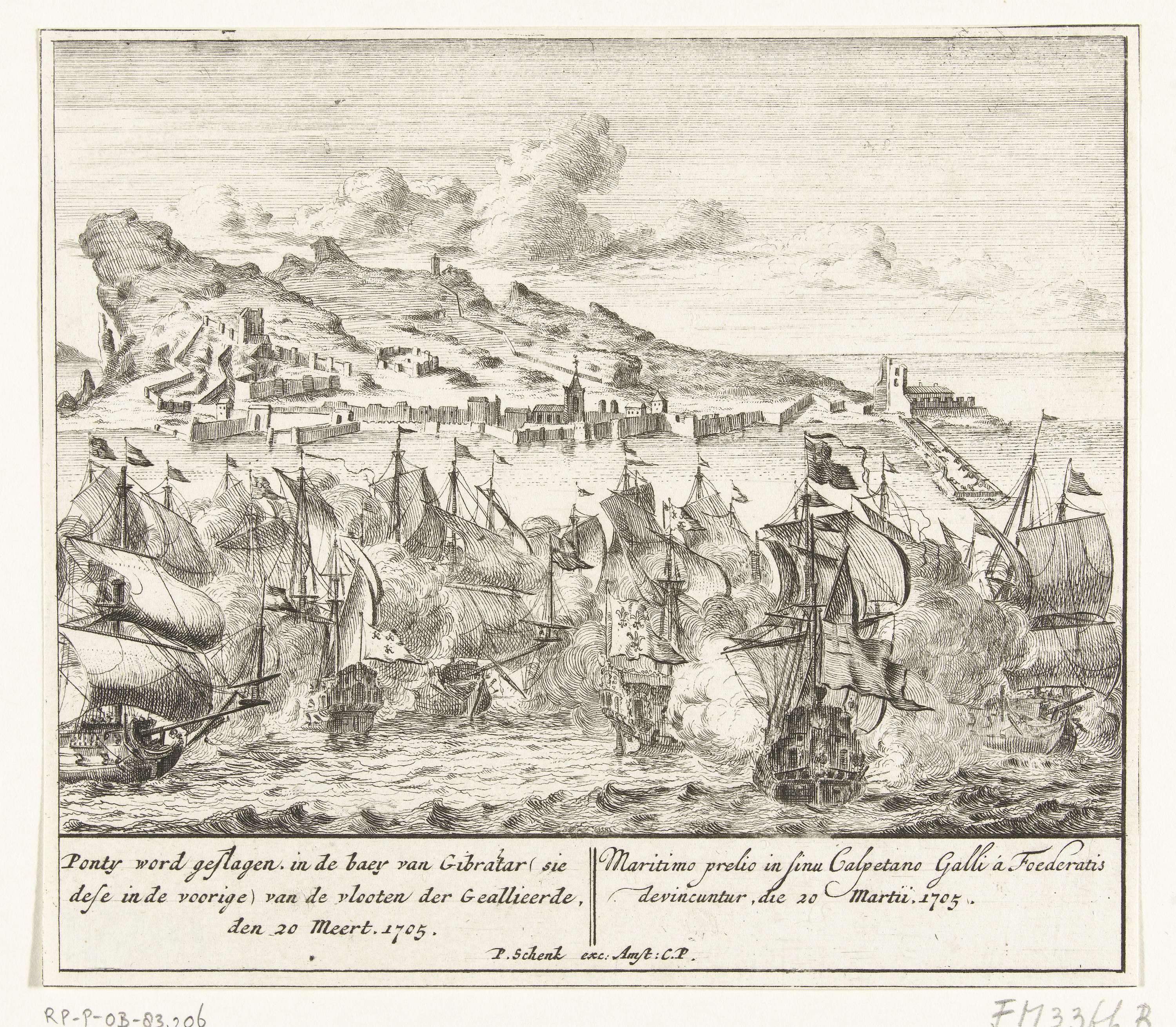 Battle of Gibraltar, 1705, Pieter Schenk (I), | CanvasPrints.com