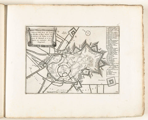 Map of Sint-Winoksbergen, c. 1702, anonymous, 1702 - 1703 Canvas Print