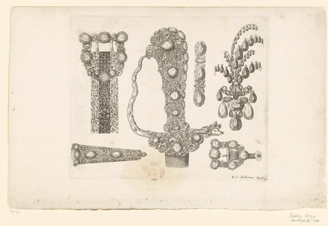 Six motifs, Johannes Jacobsz Folkema, after 1697 - before 1718 Canvas Print