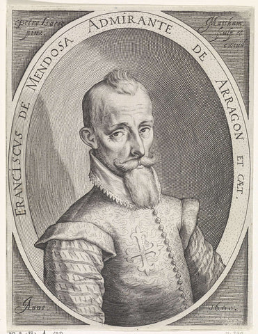 Portrait Francisco Hurtado de Mendoza, Jacob Matham, 1600 Canvas Print