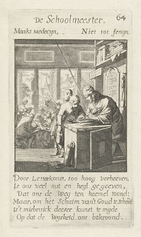 Schoolmaster, Jan Luyken, 1694 Canvas Print