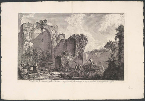 Tomb of the freedmen and slaves of the family of Augustus, Giovanni Battista Piranesi, c. 1756 - c. 1757 Canvas Print