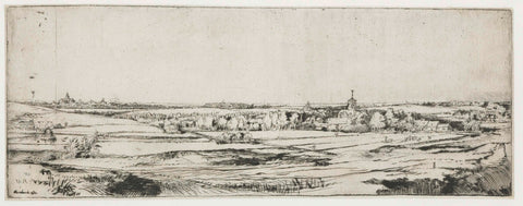 Panorama near Bloemendaal with the Saxenburg Estate, Rembrandt van Rijn, 1651 Canvas Print