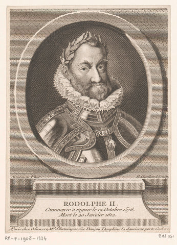 Portrait of Rudolf II of Habsburg, René Gaillard, 1755-1765 Canvas Print