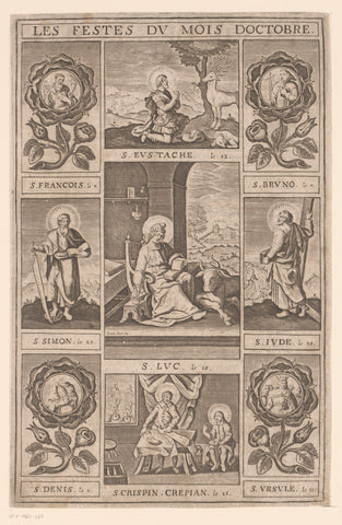 Celebrations of Saints in October, Jaspar de Isaac, 1667 Canvas Print