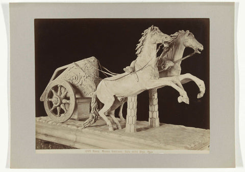 Sculpture of chariot drawn by two horses, anonymous, c. 1880 - c. 1904 Canvas Print