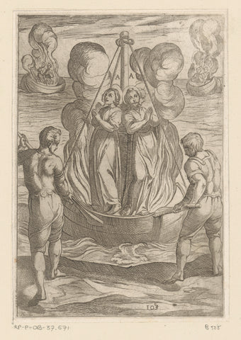 Torture: seaward steering in burning boat, Antonio Tempesta, 1565 - 1630 Canvas Print