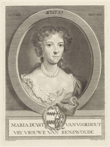 Portrait of Maria Duyst van Voorhout, Pieter Willem van Megen, 1780 Canvas Print