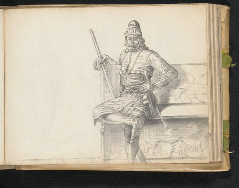 An officer of lascarins sitting on a bench, Esaias Boursse, 1662 Canvas Print