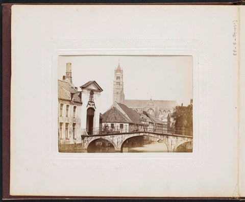 View of a gate, a bridge and St. Salvator's Cathedral in Bruges, Victor Daveluy, 1871 - c. 1872 Canvas Print