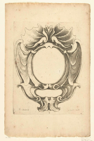 Cartouche with a large and small compartment, Jacob Lutma, c. 1654 - c. 1678 Canvas Print