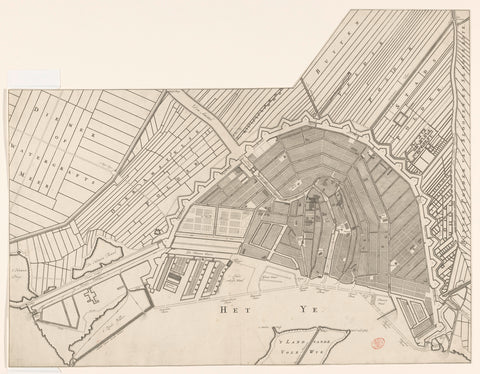 Map of Amsterdam with water change system, anonymous, c. 1700 Canvas Print