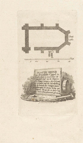 Map of a chapel in Veere, Jacob Schwartzenbach, 1790 Canvas Print