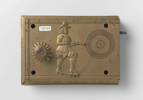 Detector lock with key, John Wilkes (slotenmaker), c. 1675 - c. 1700 Canvas Print