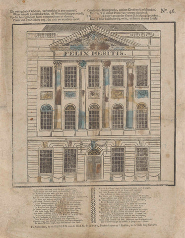 This unparalleled building, glorified in its walls, / Where one grows the arts, feeds the knowing [(...)], inherits widow Cornelis Stichter, 1715 - 1813 Canvas Print