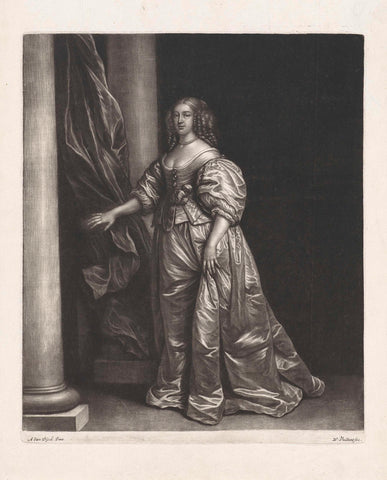 Portrait of a woman by a curtain, Wallerant Vaillant, 1658 - 1677 Canvas Print