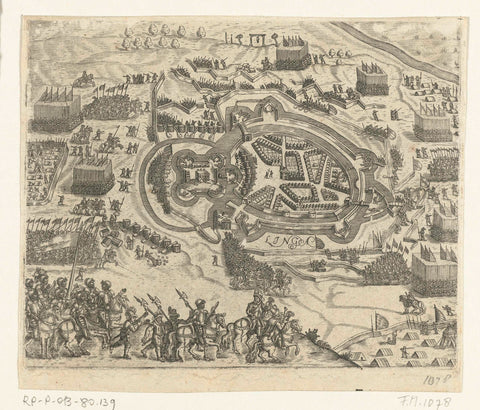 Siege and conquest of Lingen, 1597, anonymous, 1613 - 1615 Canvas Print