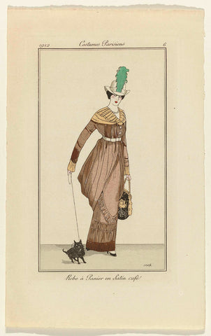 Journal des Dames et des Modes, 1912, Costumes Parisiens, no. 6: Robe à Panier (...), Francisco Javier Gosé, 1912 Canvas Print