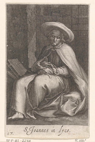 Saint John of Lycopolis as a hermit in his cell, Boetius Adamsz. Bolswert, 1619 Canvas Print