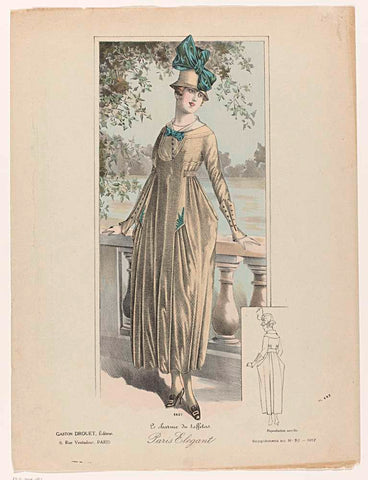 Paris Elegant, 1917, Supplement to No. 90, Nr. 5627, Pl. 492: Le charme du taffetas (...), anonymous, 1917 Canvas Print