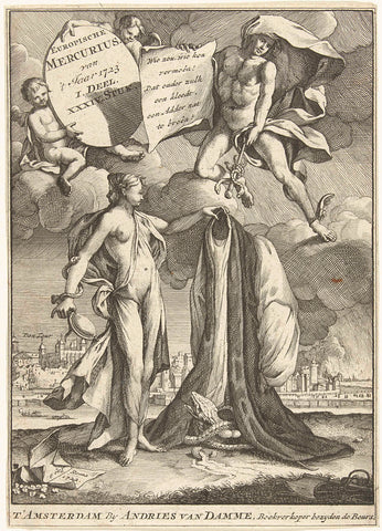 Title page for the Europian Mercury of 1723, anonymous, 1723 Canvas Print