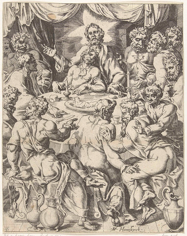 Last Supper, Dirck Volckertsz. Coornhert (attributed to), 1548 Canvas Print