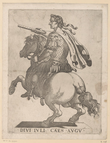 Emperor Julius Caesar on horseback, Antonio Tempesta, 1596 Canvas Print