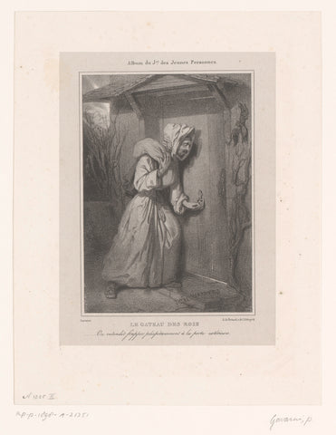 Man knocks at the door of a house, Paul Gavarni, 1835 Canvas Print