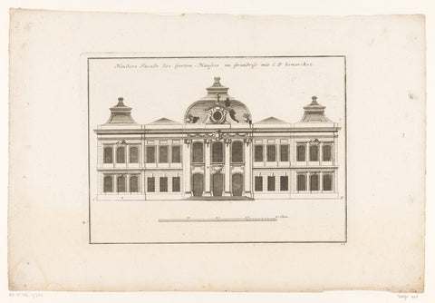 Back façade of a garden pavilion, anonymous, 1729 Canvas Print