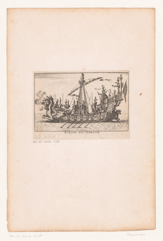 Ship with Hercules, anonymous, 1624 - 1631 Canvas Print