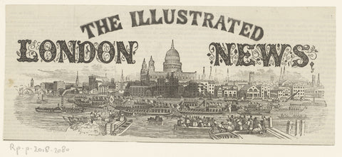 Headline of 'The Illustrated London News', 1862, with a view of London, anonymous, 1862 Canvas Print