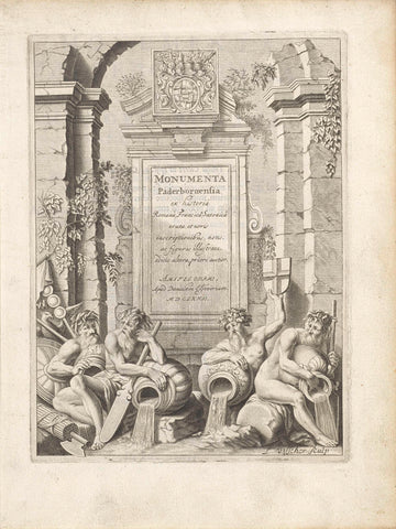 Title page for: Monumenta Paderbornensia, 1672, Lambert Visscher, 1672 Canvas Print