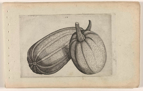 Twee melonenen, Crispijn van de Passe (I) (attributed to), 1600 - 1604 Canvas Print