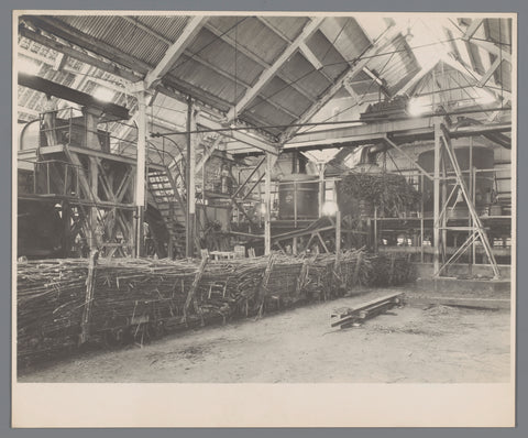 Reed unloading facility in operation, O. Hisgen & Co., 1917 - 1938 Canvas Print