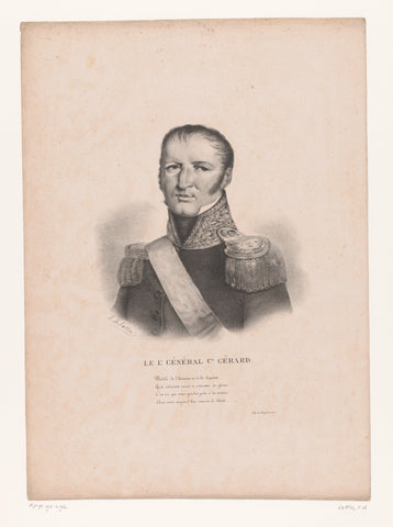 Portret van Étienne Maurice Gérard, A. de Lattre, c. 1830 Canvas Print