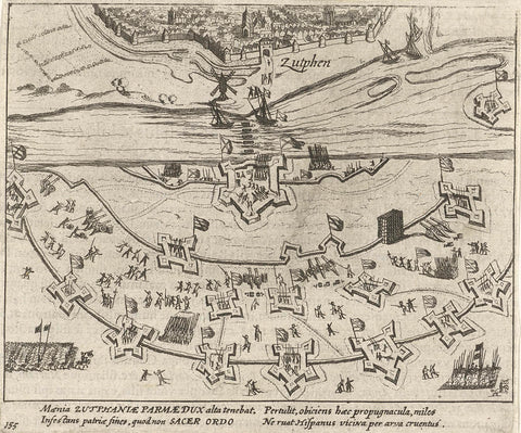 Siege of Zutphen, 1584, anonymous, 1613 - 1615 Canvas Print