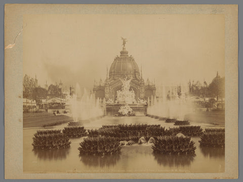 Fontaines luminous and the entrance to the Palais de l'Industrie during the World's Fair of 1889, anonymous, c. 1889 Canvas Print