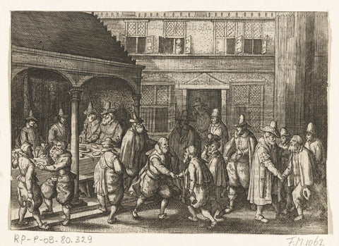 Jacob van Heemskerck and his crew are received in Amsterdam, 1597, anonymous, 1612 - 1614 Canvas Print