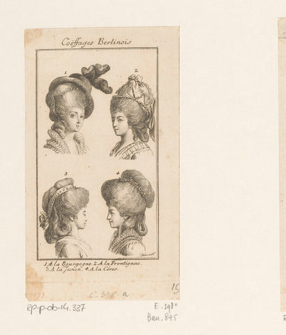 Hairstyles and headgear for women, Daniel Nikolaus Chodowiecki, 1781 Canvas Print