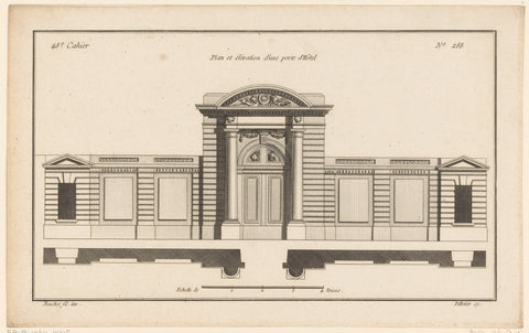 Gate with columns and pedied, Jean Pelletier, 1772 - 1779 Canvas Print