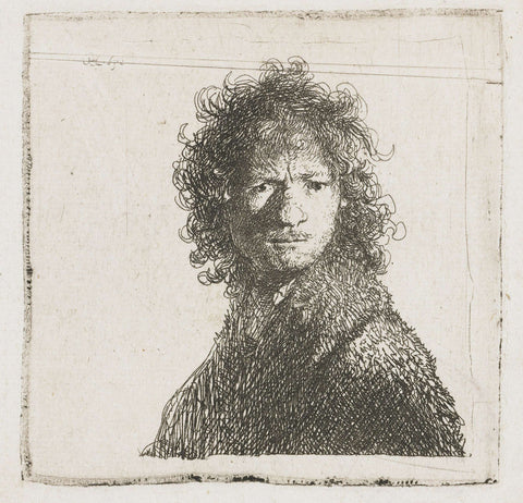 Self-portrait, Frowning, Rembrandt van Rijn, 1630 Canvas Print