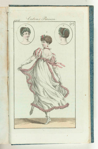 Journal des Dames et des Modes, editie Frankfurt 25 avril 1808, Costume Parisien (17), anonymous, 1808 Canvas Print