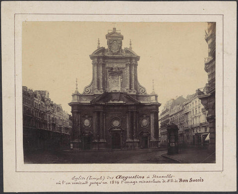 Exterieur van de Augustijnenkerk in Brussel, anonymous, c. 1870 - in or before 1893 Canvas Print