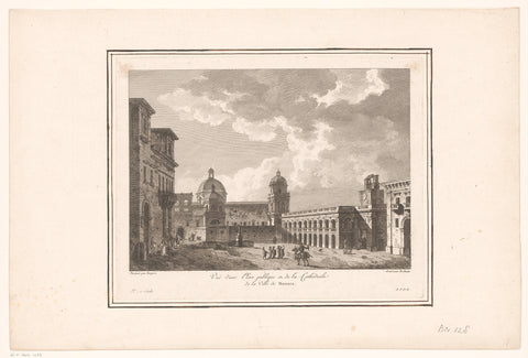 View of a square in Mazzarò, Pierre Gabriel Berthault, 1753 - 1819 Canvas Print