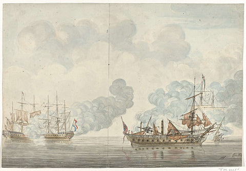 Battle of Cadiz, 1781, anonymous, 1782 - 1820 Canvas Print