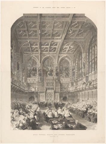 Queen Victoria opens parliament, 1866, Mason Jackson, 1866 Canvas Print