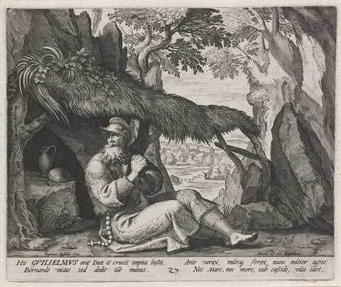 Saint William of Aquitaine as Hermit, Raphaël Sadeler (I), 1594 Canvas Print