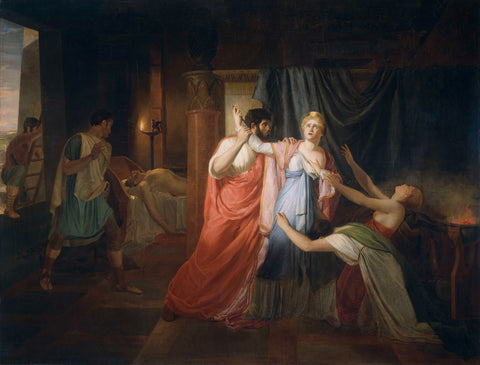 Proculeius Preventing Cleopatra from Stabbing herself, Joannes Echarius Carolus Alberti, 1810 Canvas Print