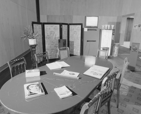 Room with a dining room, a room screen and a soft drink vending machine, c. 1991 Canvas Print